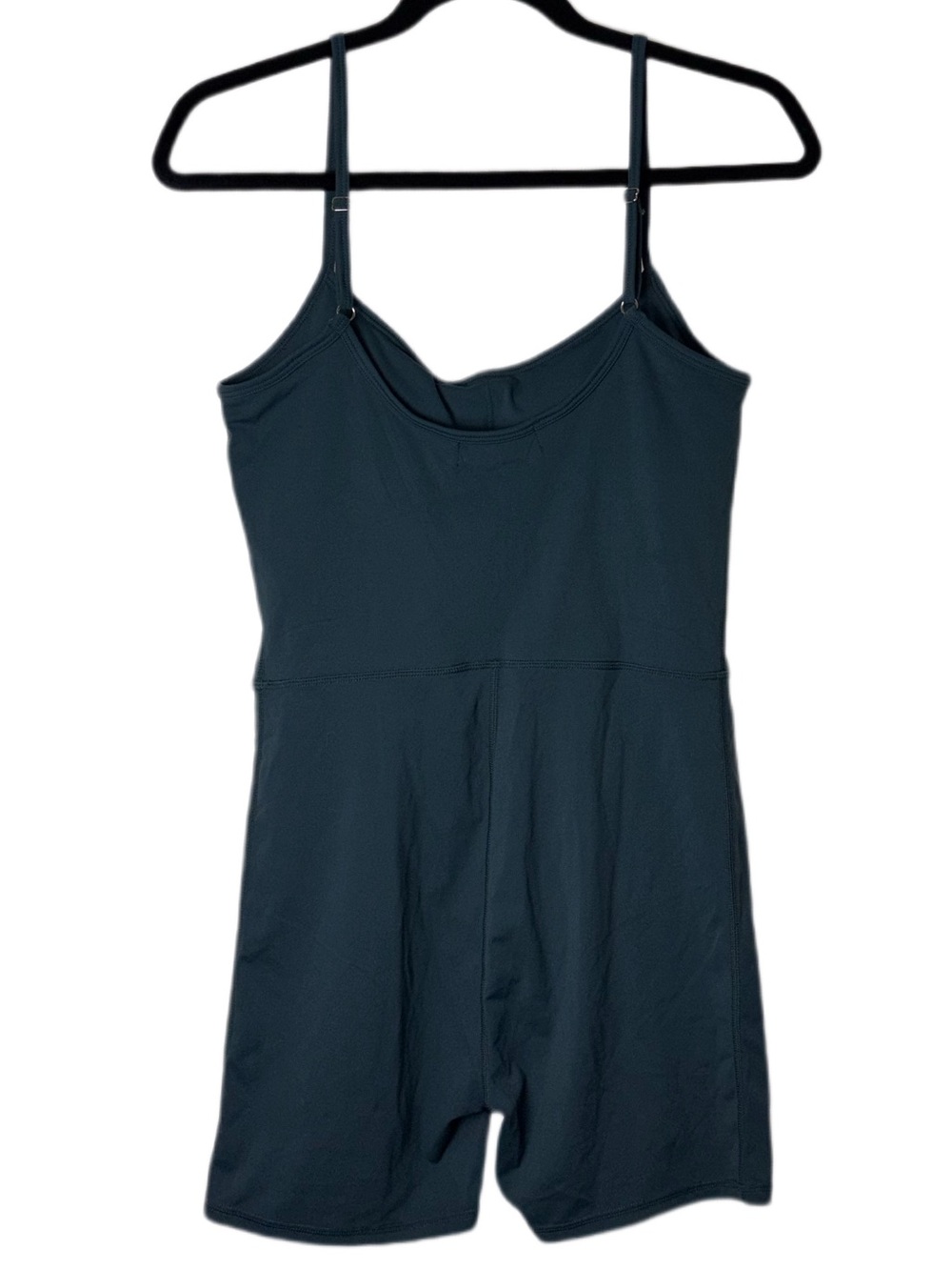 NWT QINSEN Womens Spaghetti Strap Bodycon Romper Short Jumpsuit Size XL TEAL - Picture 2 of 16